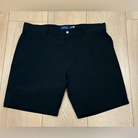 Polo Ralph Lauren 9.5” Swim Trunks Black Stretch Shorts 36